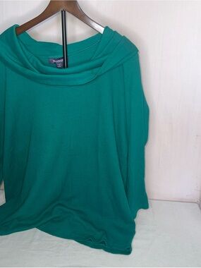 Roaman's Teal Cowl Neck Women's Sweater